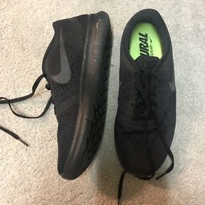 All Black Nike Running Shoes
